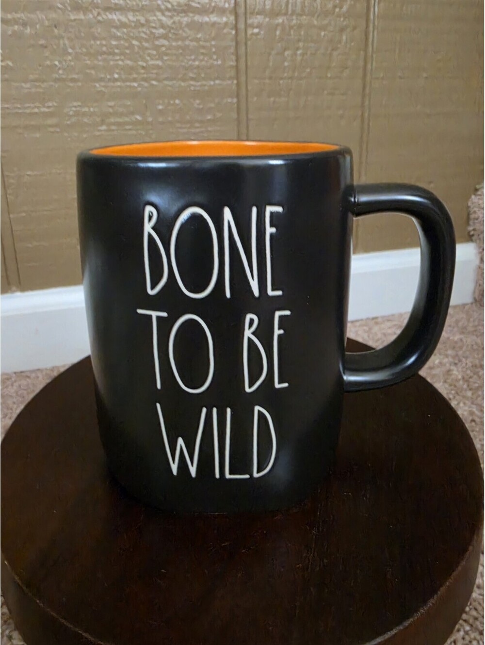 BONE TO BE WILD Black Outside Orange Inside Rae Dunn Mug [COPY]